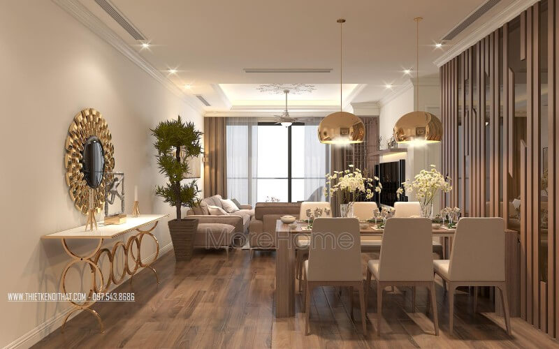 Không gian ăn uống thực sự sang trọng với thiết kế hiện đại tinh tế Mẫu nội thất chung cư hiện đại