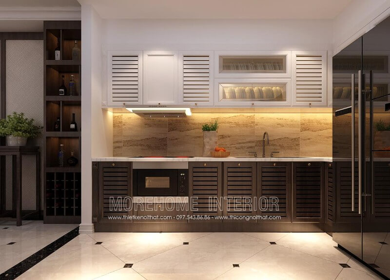Mẫu tủ bếp gỗ sồi phu sơn cao cấp mang lại vẻ đẹp sang trọng và ấm áp Tủ bếp đẹp, tủ bếp đẹp hiện đại, tủ bếp An Cường, tủ bếp cao cấp
