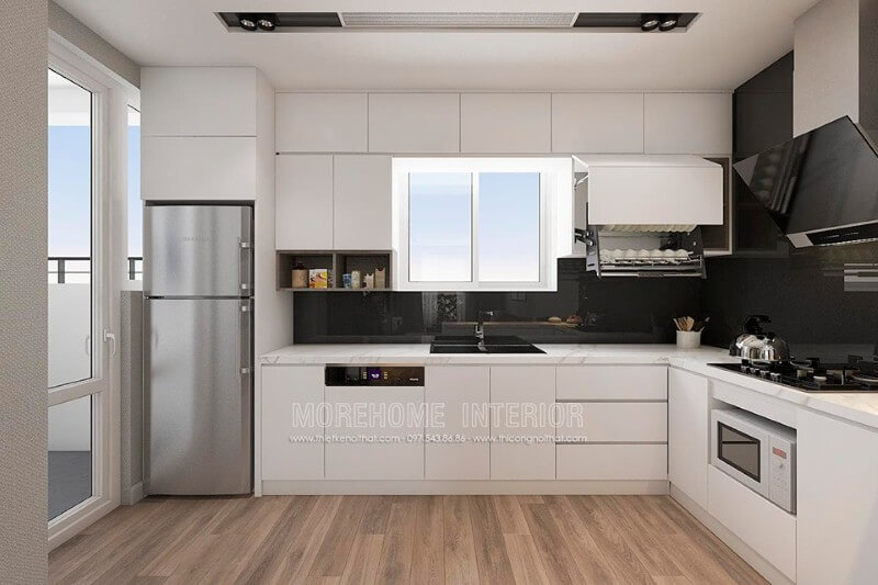 Thiết kế nội thất phòng bếp chung cư hiện đại Thiết kế phòng bếp, tủ bếp đẹp