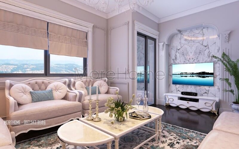 Thiết kế nội thất chung cư Ruby Tower đẹp phong cách tân cổ điển Nội thất chung cư tân cổ điển đẹp