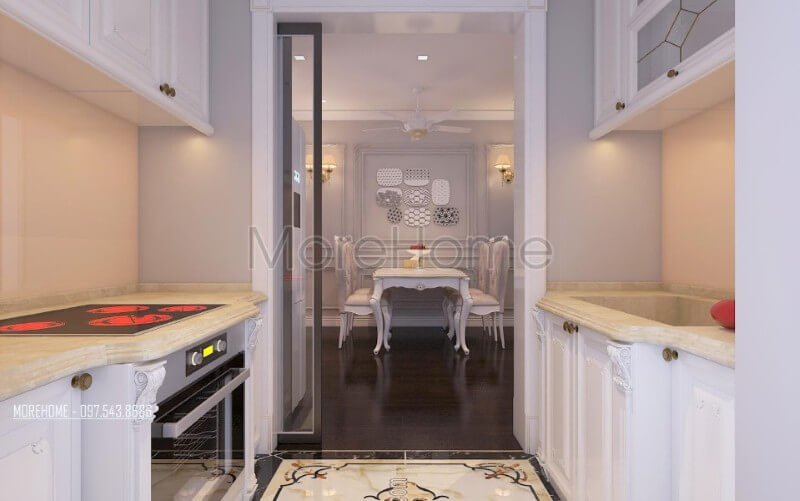 Thiết kế phòng ăn chung cư đẹp và ấn tượng với phong cách tân cổ điển Nội thất chung cư tân cổ điển đẹp