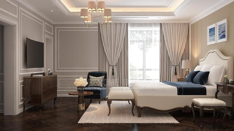 Thiết kế nội thất phòng ngủ biệt thự