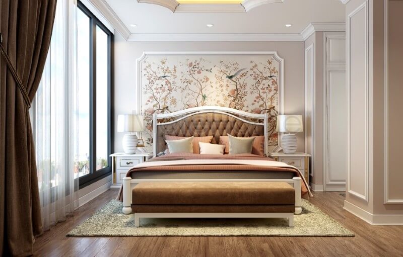 Giường ngủ chung cư gỗ tự nhiên Giường ngủ chung cư gỗ tự nhiên