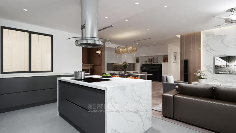 Thiết kế tủ bếp chung cư cao cấp phong cách hiện đại và trẻ trung Thiết kế và sản xuất tủ bếp đẹp