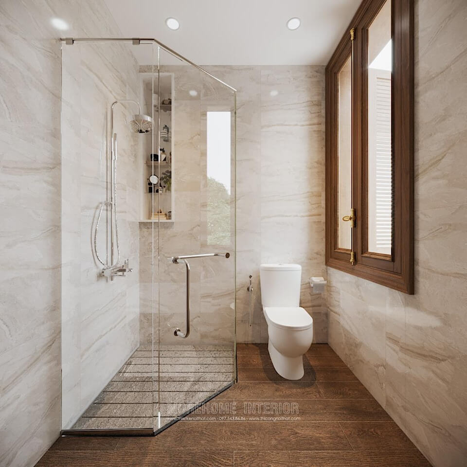 Vách tắm kính phòng tắm đẹp sang trọng - Sản phẩm nội thất phòng tắm Moreglass Vách kính đẹp