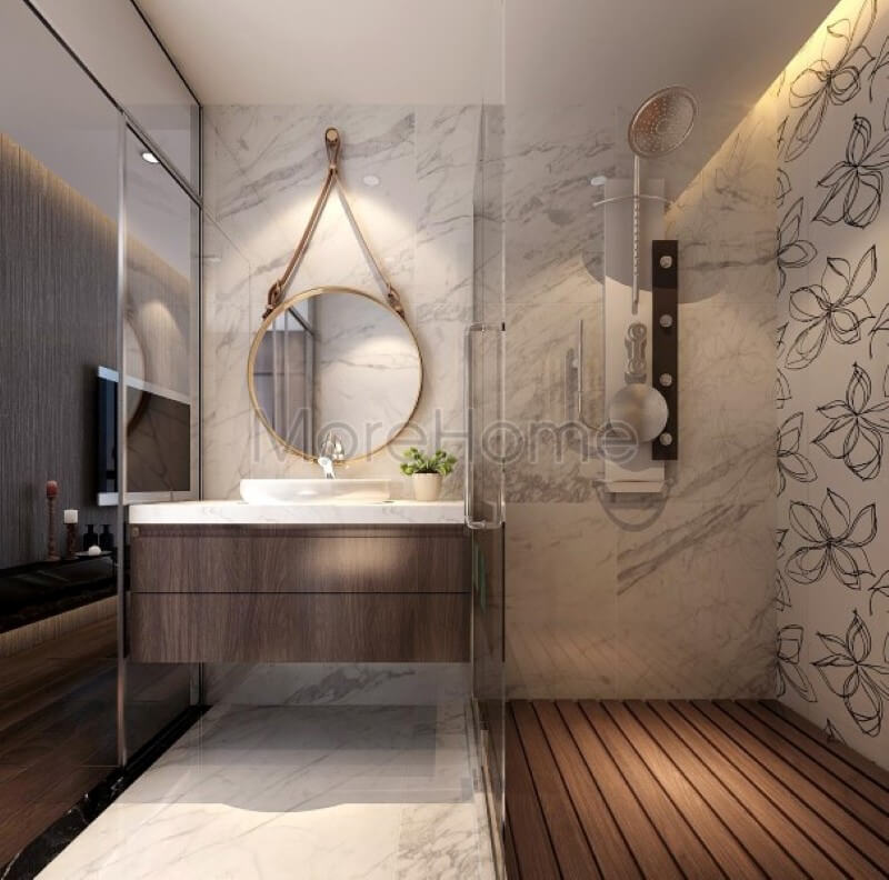 Sử dụng vách kính tắm cường lực giúp cơi nới không gian phòng tắm thêm rộng và thoáng hơn Vách kính đẹp
