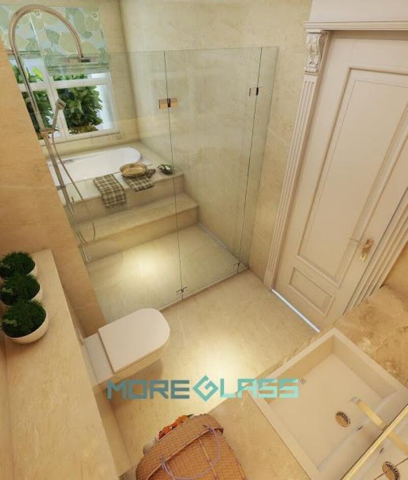 lắp đặt phòng tắm kính cường lực 180 độ sang trọng cho chung cư, biệt thự, nhà phố. Vách kính đẹp