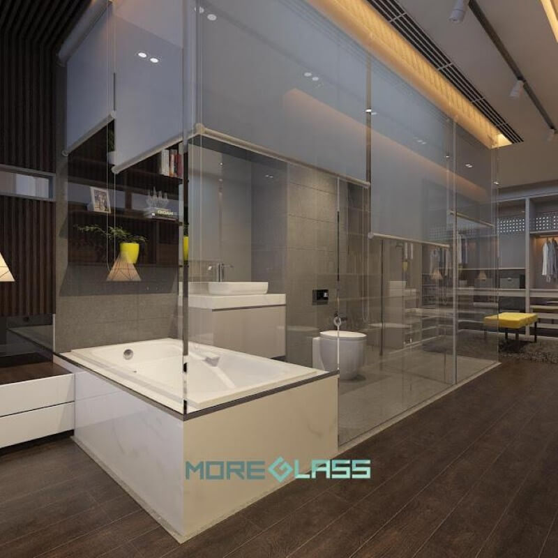 Moreglass gợi ý cho bạn mẫu vách tắm kính đẹp, cao cấp MG-027 cho nhà chung cư, biệt thự, nhà phố. Vách kính đẹp