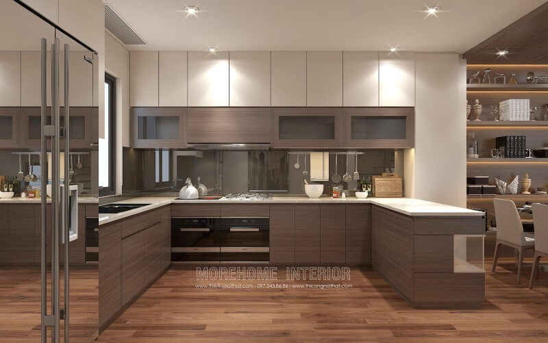 Nếu bạn băn khoăn không biết giá tủ bếp đẹp này như thế nào, hãy liên hệ với Morehome. Tủ bếp đẹp, sang trọng và đẳng cấp