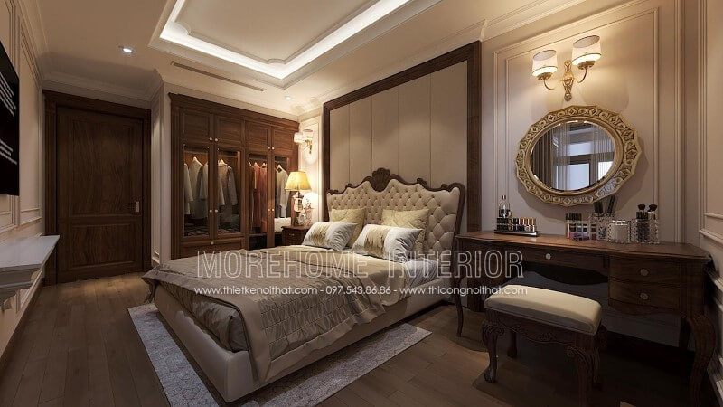 Nếu bạn đang cần tìm mẫu bàn trang điểm bằng gỗ óc chó phong cách tân cổ điển đẹp cho không gian phòng ngủ, thì đừng bỏ qua mẫu bàn trang điểm tân cổ điển gỗ óc chó này.