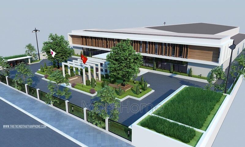 Mẫu thiết kế kiến trúc văn phòng công ty Bình Minh độc đáo
