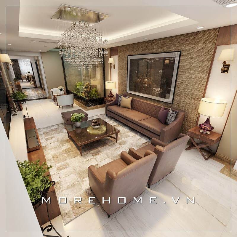 Mẫu ghế sofa đơn phòng khách hiện đại bọc da màu nâu dành cho gia chủ thư giãn, đọc sách, trò chuyện