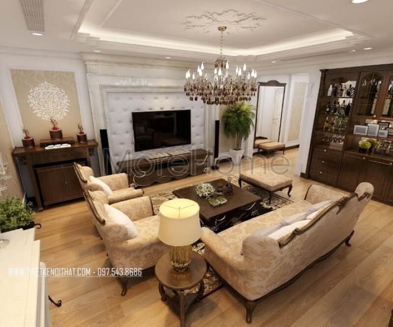 Mẫu sofa tân cổ điển độc đáo và ấn tượng được thể hiện qua từng đường nét chạm khắc khéo léo tinh xảo