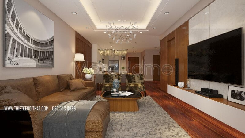 Thiết kế sofa phòng khách căn hộ cao cấp, tinh tế