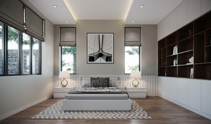 Tranh ốp tường canvas đen trắng độc đáo cho phòng ngủ hiện đại.