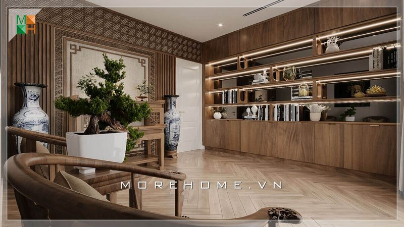 Mẫu kệ tủ gỗ tự nhiên đẳng cấp, sang trọng được thiết kế một cách độc đáo và tiện nghi.