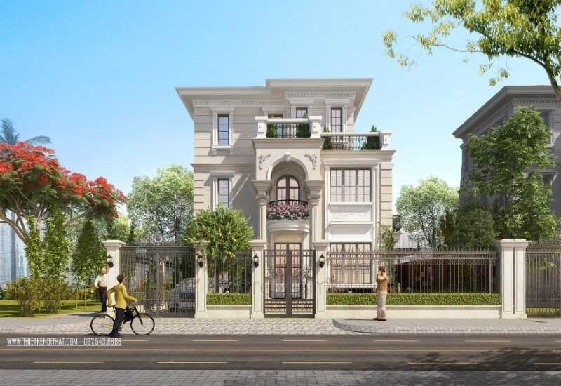 Sản phẩm thiết kế kiến trúc biệt thự Splendora An Khánh, Hoài Đức, Hà Nội phong cách tân cổ điển