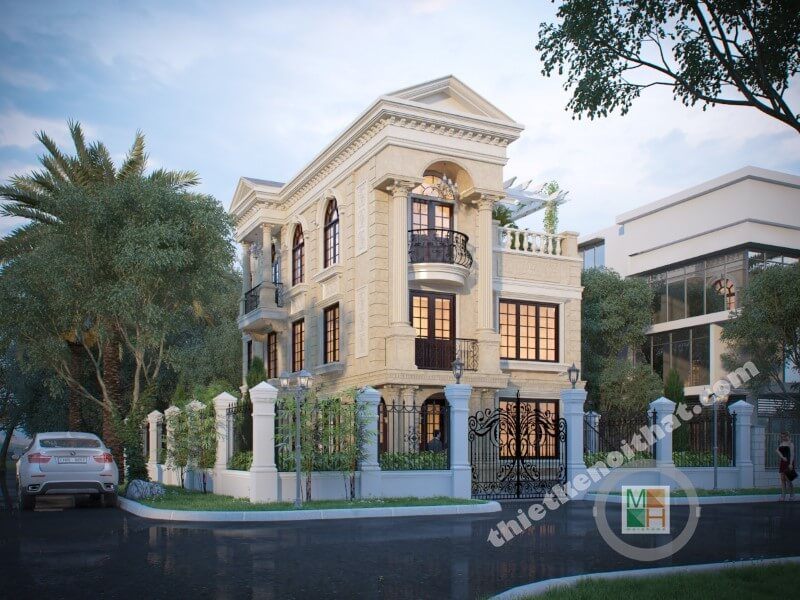 Thiết kế biệt thự đơn lập kiến trúc tân cổ điển sang trọng ở KDDT Phú Mỹ Hưng - Hồ Chí Minh