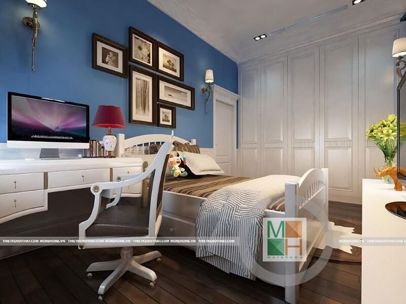 Tủ quần áo được thiết kế âm tường giúp không gian phòng được thoáng rộng hơn