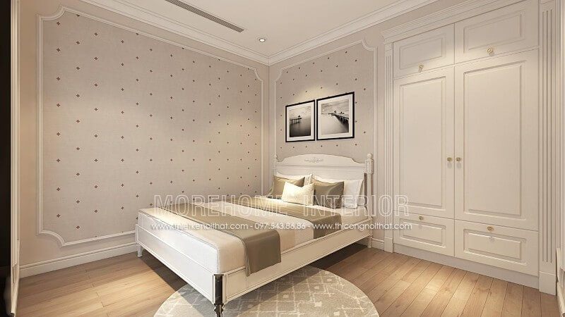 Giường ngủ gỗ tự nhiên nhập khẩu phun sơn trắng Alkana cao cấp đem lại vẻ đẹp tinh tế và sang chảnh cho khu vực nghỉ ngơi của gia chủ