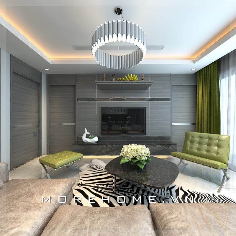 Thiết kế chung cư 77m2 ở Hải Phòng ấn tượng với +26 Ý tưởng phòng khách sang trọng