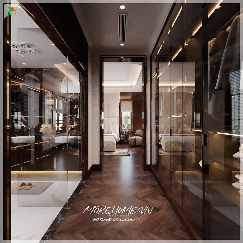 thiết kế tủ áo cánh kính hiện đại