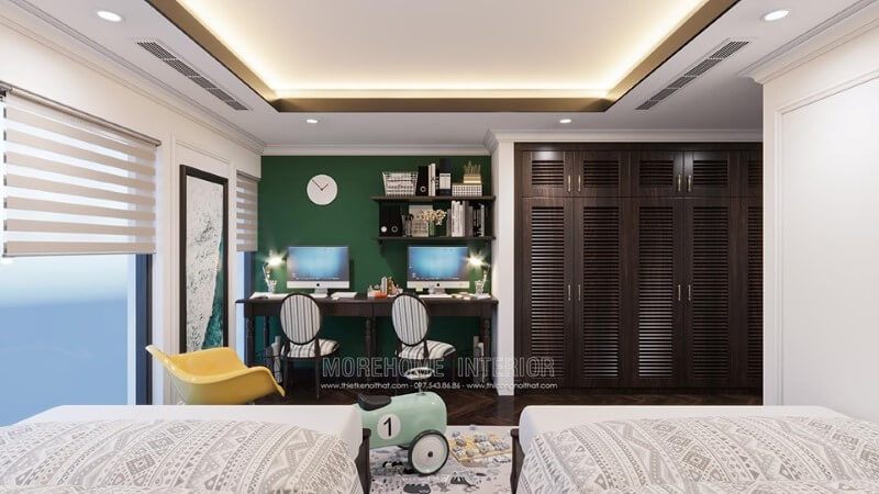 Tủ quần áo gỗ tự nhiên đẹp màu sắc á đông cho phòng ngủ trẻ em bé gái
