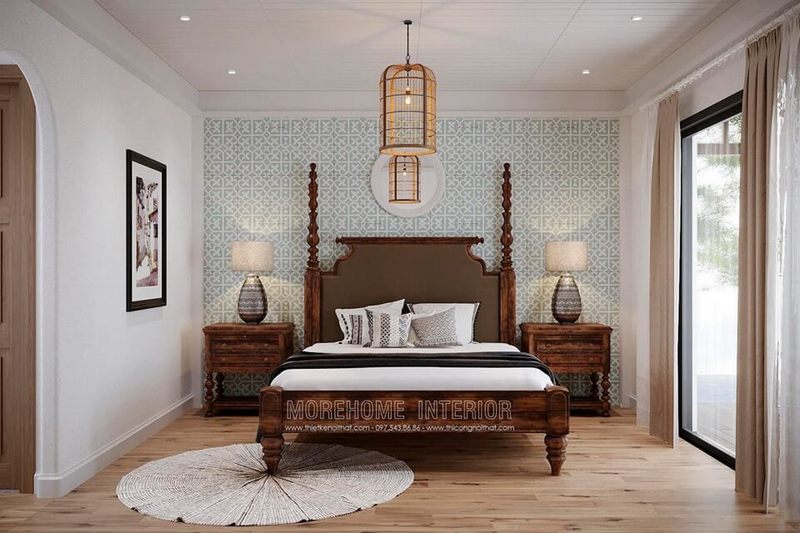 Mẫu giường ngủ gỗ tự nhiên phong cách địa trung hải tinh tế, mới lạ