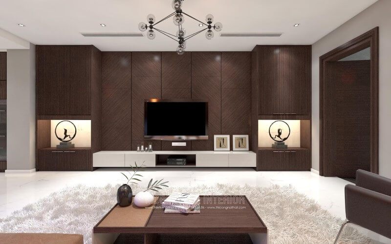 Bàn trà đẹp với kiểu dáng hình chữ nhật truyền thống nhưng phối màu lạ mắt mạng lại hơi thở mới cho phòng khách