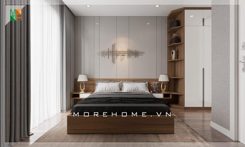 Mẫu thiết kế phòng ngủ đẹp hiện đại có cửa sổ rộng thông thoáng cho chung cư, nhà phố, biệt thự sang trọng.