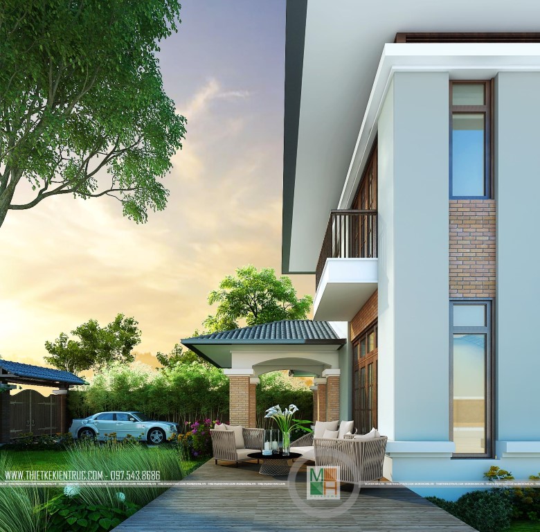 Thiết kế ngoại thất của nhà vườn theo phong thủy