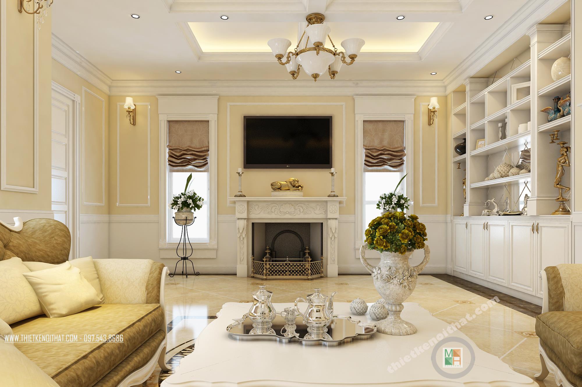 Nội thất chung cư tân cổ điển Châu Âu